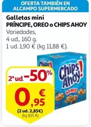 Oferta de Alcampo - Galletas Mini Príncipe, Oreo O Chips Ahoy por 1,9€ en Alcampo