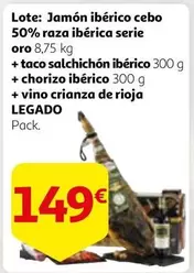 Oferta de Legado - Lote: Jamón Ibérico Cebo 50% Raza Ibérica Oro por 149€ en Alcampo