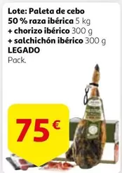 Oferta de Legado - Paleta De Cebo 50% Raza Iberica + Chorizo Iberico + Salchichon Iberico por 75€ en Alcampo