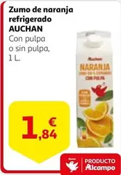 Oferta de Auchan - Zumo De Naranja Refrigerado por 1,84€ en Alcampo