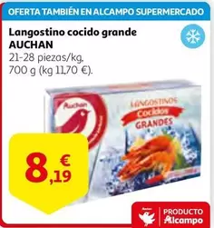 Oferta de Auchan - Langostino Cocido Grande por 8,19€ en Alcampo