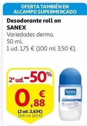 Oferta de Sanex - Desodorante Roll On por 1,75€ en Alcampo