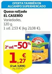 Oferta de El Caserío - Queso Rallado por 2,53€ en Alcampo