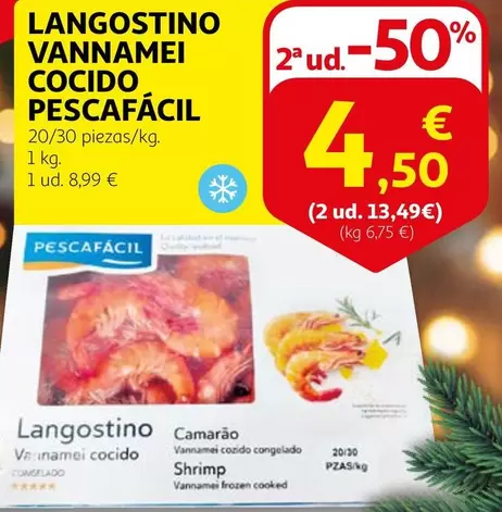 Oferta de Frozen - Langostino Vannamei Cocido por 8,99€ en Alcampo