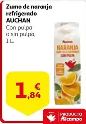 Oferta de Auchan - Zumo De Naranja Refrigerado por 1,84€ en Alcampo