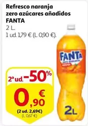 Oferta de Fanta - Refresco Naranja Zero Azucares Anadidos por 1,79€ en Alcampo