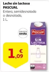 Oferta de Pascual - Leche Sin Lactosa por 1,09€ en Alcampo