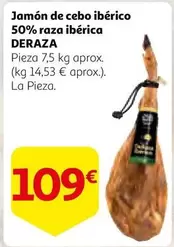 Oferta de Deraza - Jamón De Cebo Ibérico 50% Raza Ibérica por 109€ en Alcampo