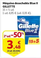 Oferta de Gillette - Maquina Desechable Blue Ii por 6,95€ en Alcampo