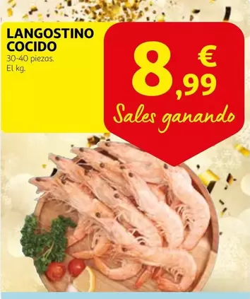 Oferta de Langostino Cocido por 8,99€ en Alcampo