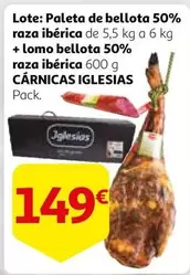 Oferta de Paleta De Bellota 50% Raza Ibérica + Lomo Bellota 50% Raza Ibérica por 149€ en Alcampo