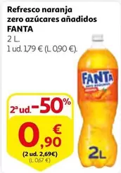 Oferta de Fanta - Refresco Naranja Zero Azucares Anadidos por 1,79€ en Alcampo