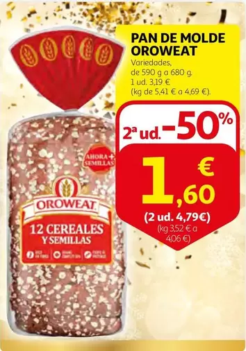 Oferta de Oroweat - Pan De Molde por 3,19€ en Alcampo