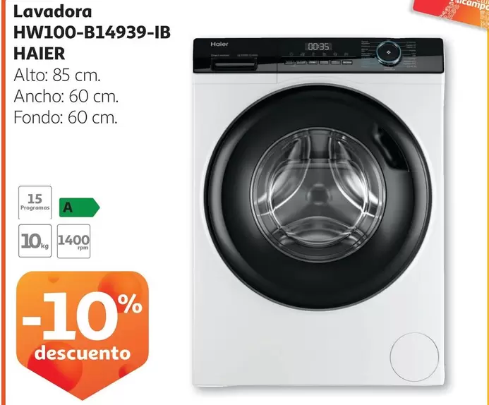 Oferta de Haier - Lavadora Hw100-b14939-ib por 10€ en Alcampo