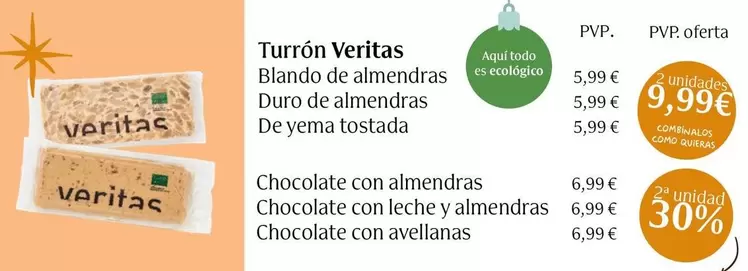 Oferta de Veritas - Turrón por 5,99€ en Veritas