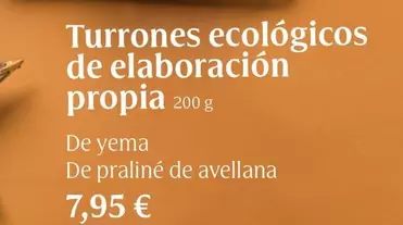 Oferta de Turrones Ecológicos De Elaboración Propia  por 7,95€ en Veritas