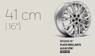 Oferta de Design 16" Plata Brillante Aleación en SEAT