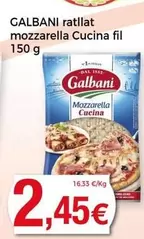 Oferta de Galbani - Rallat Mozzarella Cucina Fil por 2,45€ en Keisy