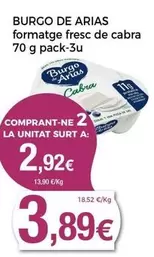 Oferta de Burgo de Arias - Formatge Fresc De Cabra por 3,89€ en Keisy