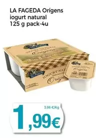 Oferta de La Fageda - Origen Iogurt Natural por 1,99€ en Keisy