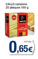 Oferta de Gallo - Canelons 20 Plaques por 0,65€ en Keisy