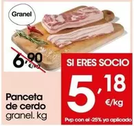 Oferta de Panceta De Cerdo por 5,18€ en Eroski