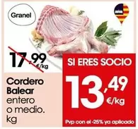 Oferta de Cordero Balear por 13,49€ en Eroski