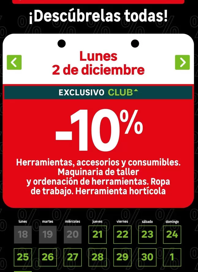 Oferta de Domingo - Lunas 2 De Diciembre en Leroy Merlin