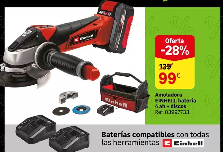 Oferta de Einhell - Amoladora Bateria por 99€ en Leroy Merlin