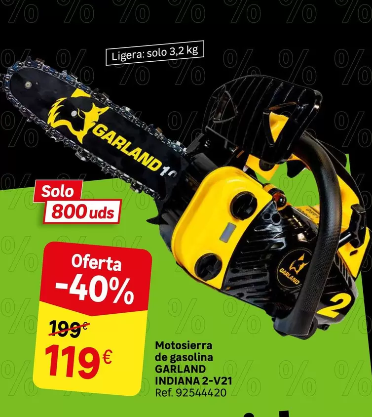 Oferta de Garland - Motosierra De Gasolina por 119€ en Leroy Merlin