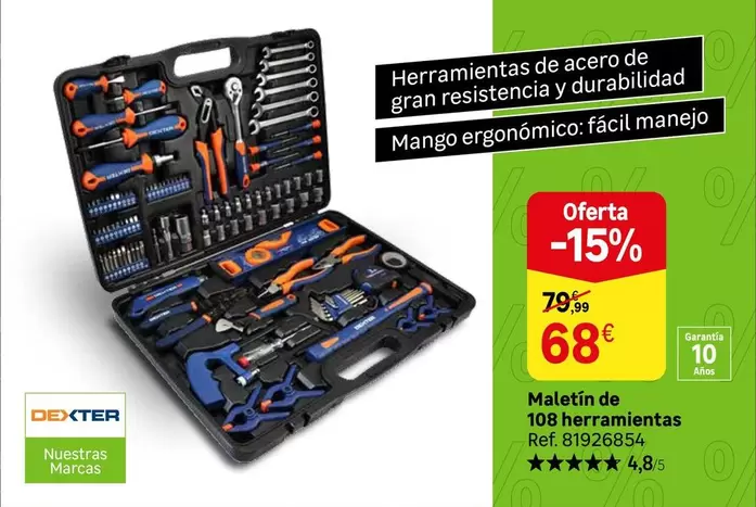 Oferta de Dexter - Maletin De 108 Herramientas por 68€ en Leroy Merlin