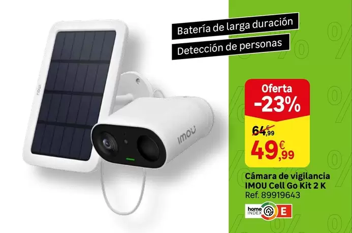 Oferta de Home - Cámara De Vigilancia Imou Cell Go Kit 2 K por 49,99€ en Leroy Merlin