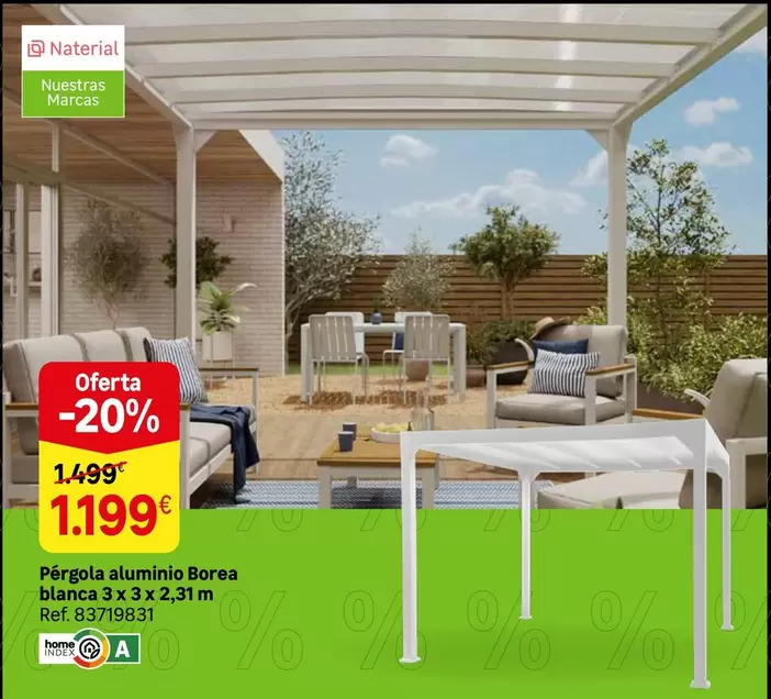 Oferta de Home - Pérgola Aluminio Blanca por 1199€ en Leroy Merlin