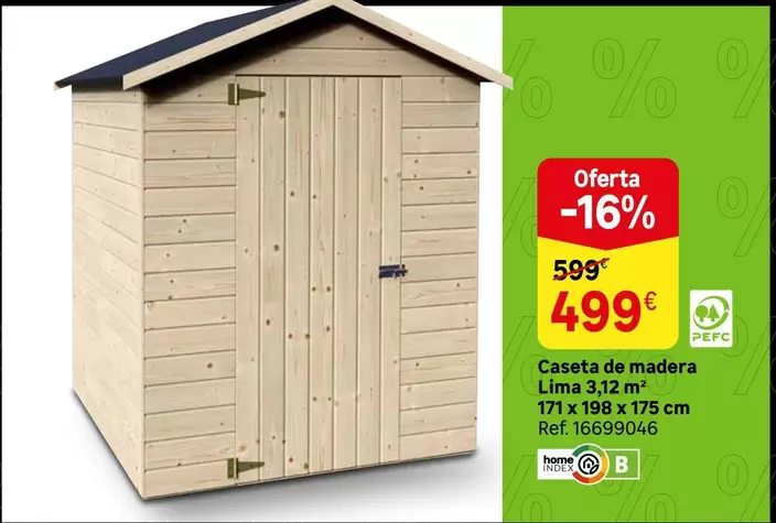 Oferta de Home - Caseta De Madera Lima 3,12 Mm por 499€ en Leroy Merlin