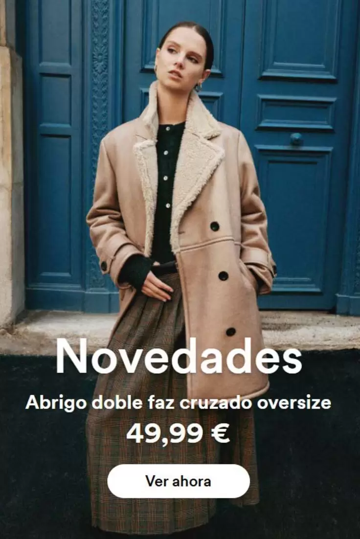 Oferta de Abrigo Doble Faz Cruzado Oversize por 49,99€ en Lefties