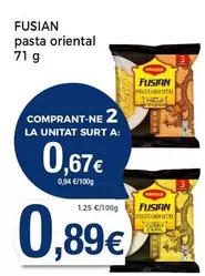 Oferta de Pasta Oriental por 0,89€ en Supermercats Jespac