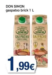 Oferta de Don Simón - Gaspatxo Brick por 1,99€ en Supermercats Jespac