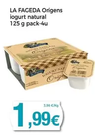 Oferta de La Fageda - Origen por 1,99€ en Supermercats Jespac