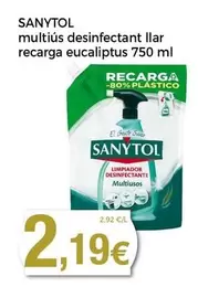 Oferta de Sanytol - Multius Desinfectant Llar Recarg Eucaliptus por 2,19€ en Supermercats Jespac