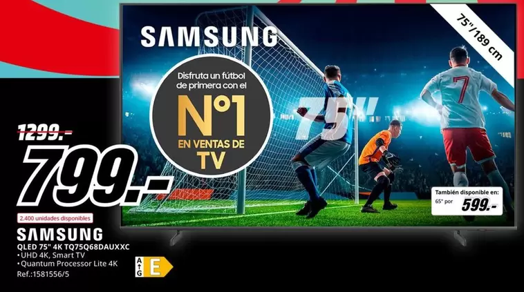 Oferta de Samsung - Clip25 4k Tq55q60jxxc por 799€ en MediaMarkt