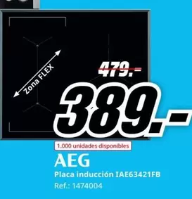 Oferta de AEG - Placa Inducción Iae63421fb por 389€ en MediaMarkt