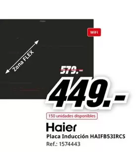 Oferta de Haier - Placa Inducción HAIFB53IRCS por 449€ en MediaMarkt