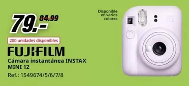 Oferta de Fujifilm -  Camera Instantanea INSTAX Mini 12 por 79€ en MediaMarkt