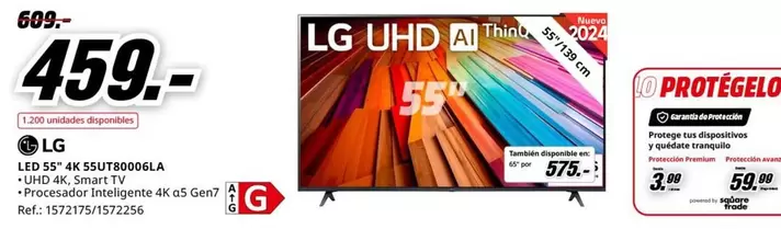 Oferta de LG - 55" 4k 55U700Gla por 459€ en MediaMarkt