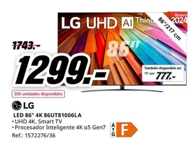 Oferta de LG - Led 86" 4k 86UT81006LA en MediaMarkt