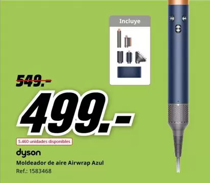 Oferta de Dyson - Moldeador De Aire Airwrap Azul por 499€ en MediaMarkt