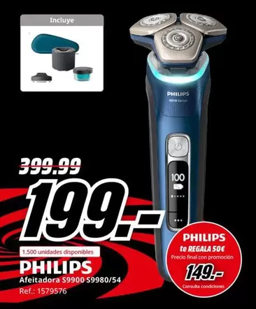 Oferta de Philips - Afeitadora 5990 S998/54 por 199€ en MediaMarkt