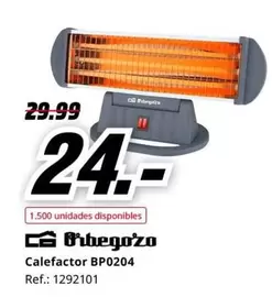 Oferta de Orbegozo - Calefactor Bp0204 por 24€ en MediaMarkt