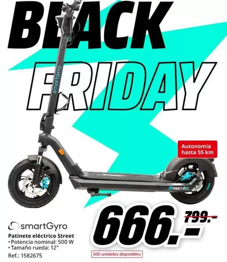 Oferta de Street - Patinete Eléctrico Street por 666€ en MediaMarkt