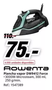 Oferta de Rowenta - Plancha Vapor Dw9412 Force por 75€ en MediaMarkt